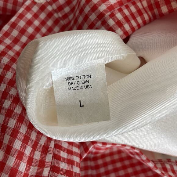 Renee Dumarr Womens Red Gingham Plaid Ankle Pants Size L Old Money Summer Preppy - Picture 7 of 12